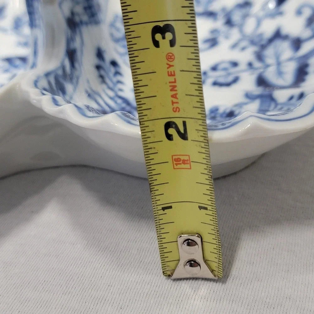 Vtg Meissen Porcelain Blue Onion Pattern Handled 2 Part Divided Dish 1815/1923